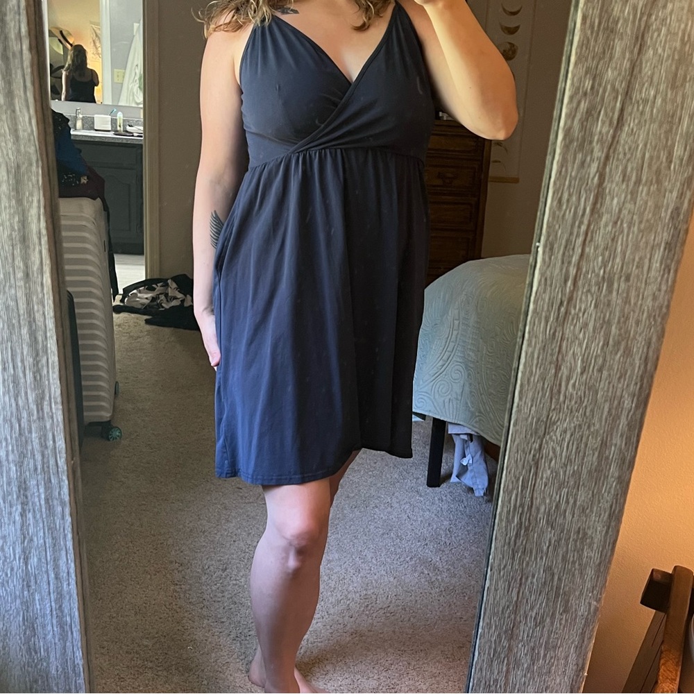 Strappy blue dress